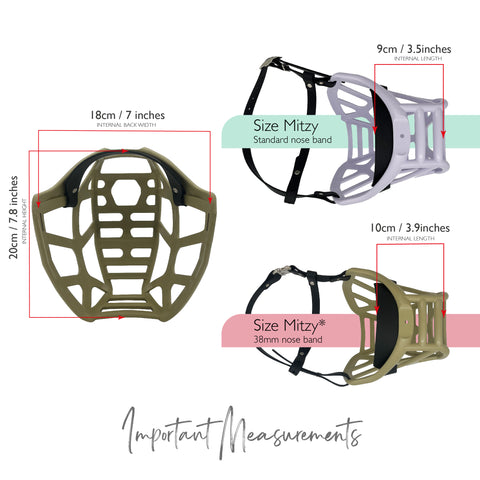 Size Mitzy - Made to order muzzle with colour customisation