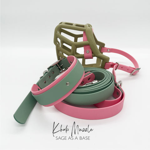 Khaki Muzzle, Collar and Lead Set
