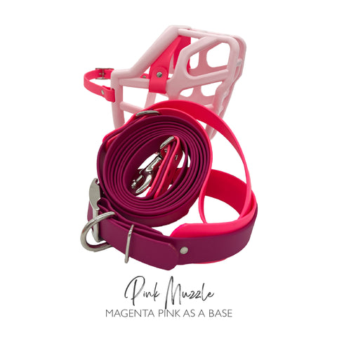 Pastel Pink Muzzle, Collar & Lead Set