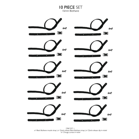 Quick-Release Clip Muzzle Strap fastening set bundle of 10 for Trade