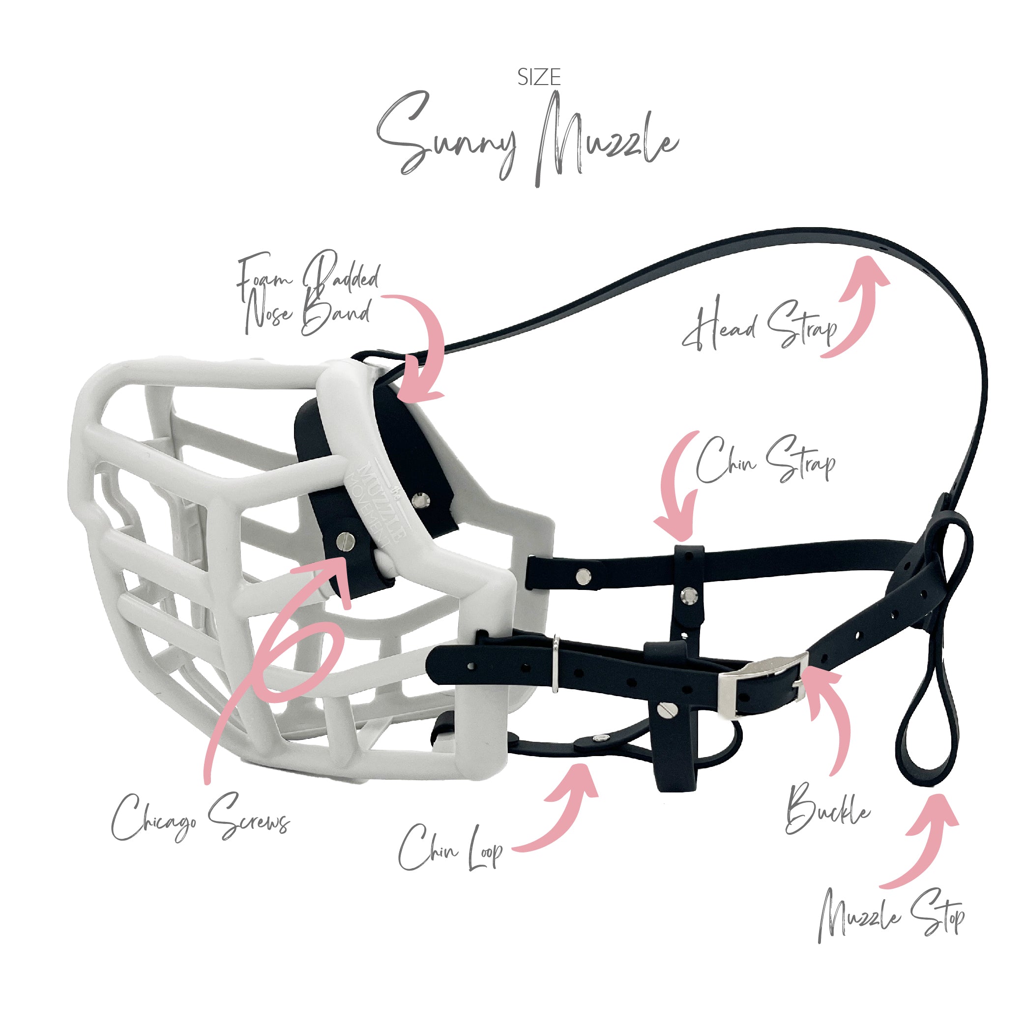 Muzzled Size Sunny Dog Muzzle- Made to order muzzle with colour customisation ...