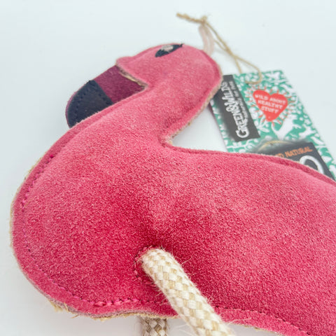Green & Wild's | Floyd the Flamingo, Eco Dog Toy