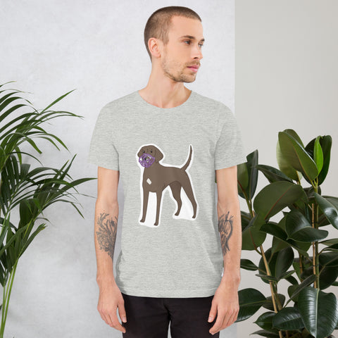 Muzzled brown pointer t-shirt