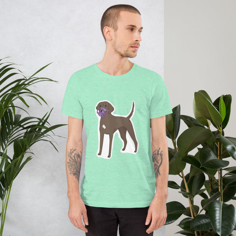 Muzzled brown pointer t-shirt