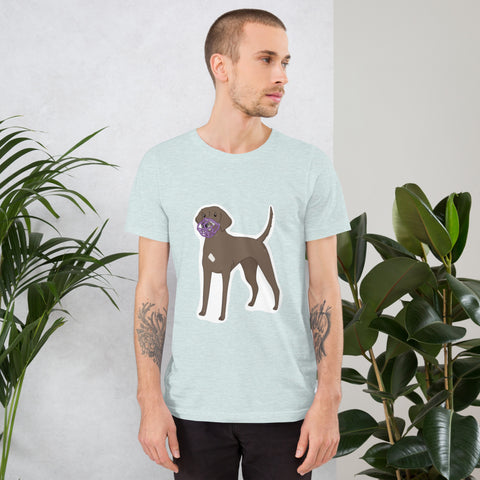 Muzzled brown pointer t-shirt