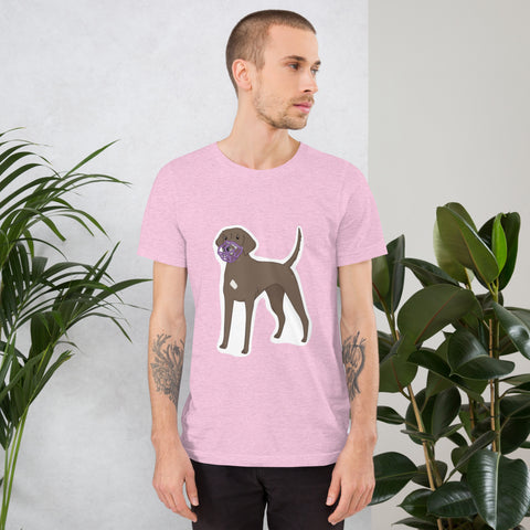 Muzzled brown pointer t-shirt