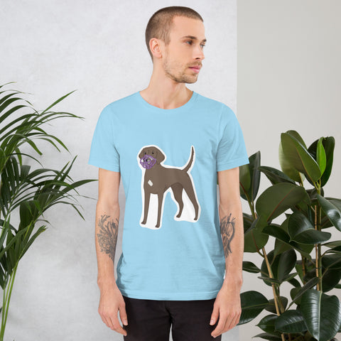 Muzzled brown pointer t-shirt